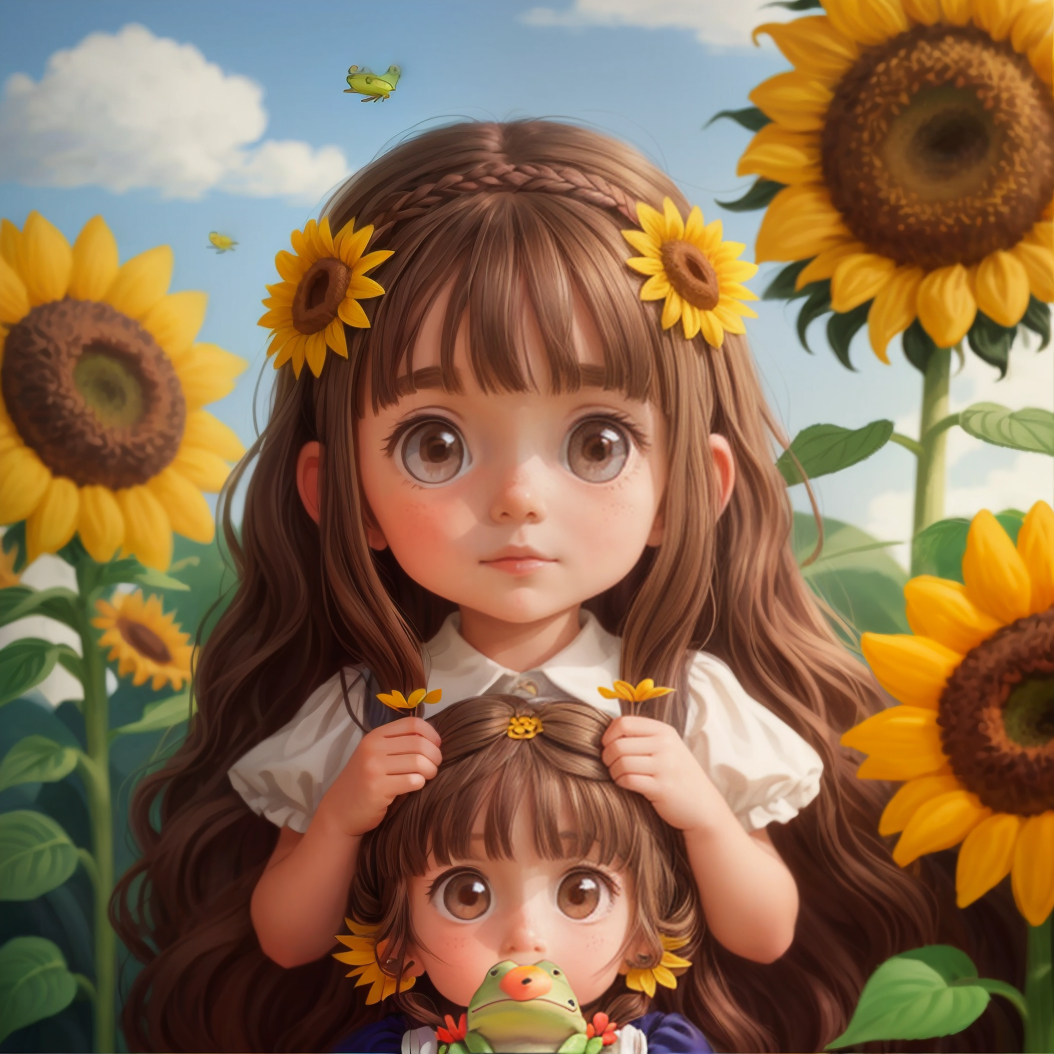 Lily's Laughable Adventure with Busy Bees and Sunny Sunflowers