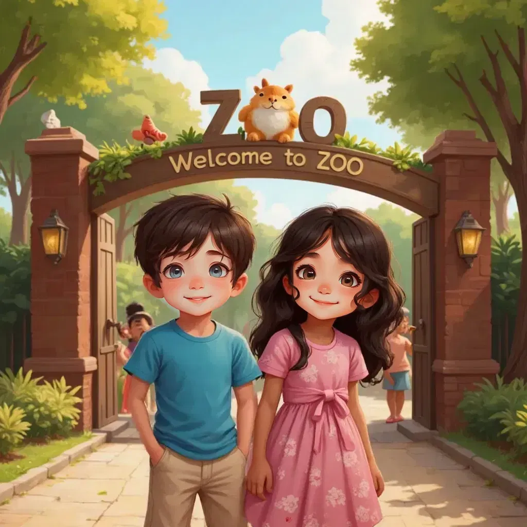 Nicolas and Lily at the zoo