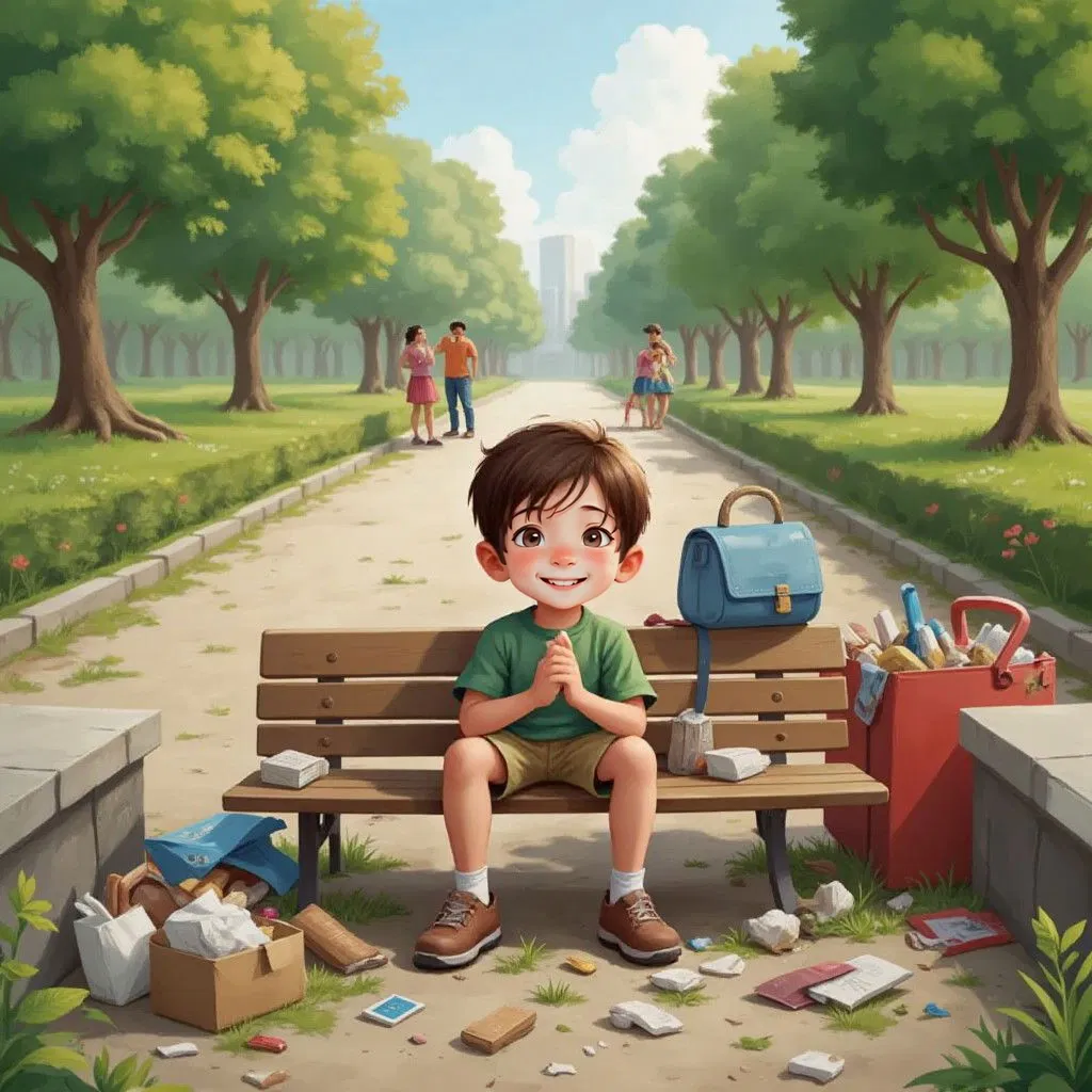 Put your rubbish into the bin.