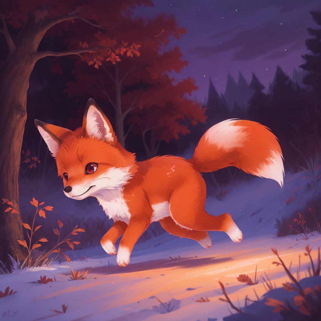 Roxie the Baby Fox and the Moon