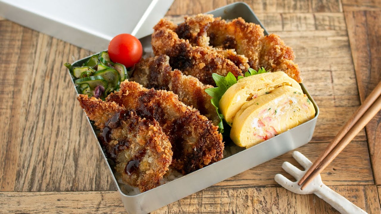 【お弁当作り】旦那が病みつきになった！ペラペラトンカツ弁当bento＃967