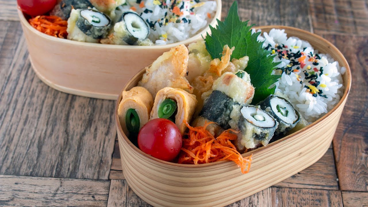 【お弁当作り】こりゃウマい確定！子供も大人も大喜びなシソチーズちくわ天＆ささみ天当bento＃957