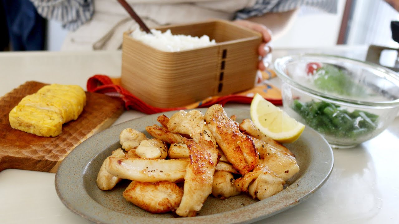 【お弁当作り】これ無限に食べれる。ささみと蓮根のスティック唐揚げ弁当bento＃913