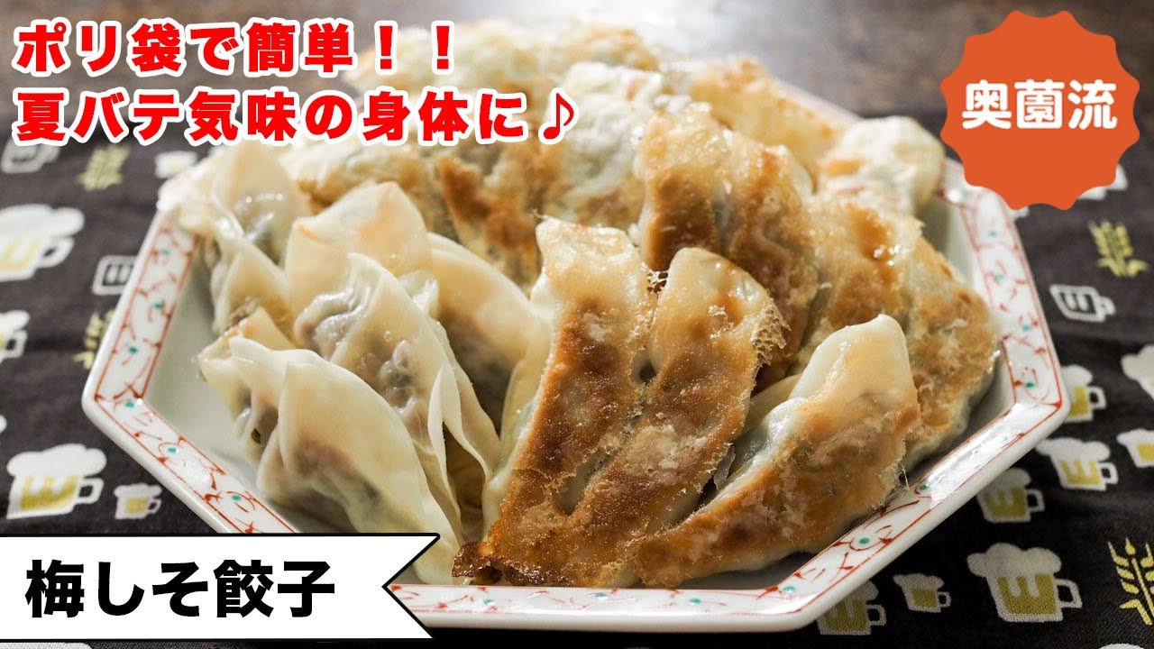 【バテ気味の身体に！やる気なくても作れます】材料3つ！ポリ袋で簡単♪あっさりヘルシー！＜奥薗流・梅しそ餃子＞