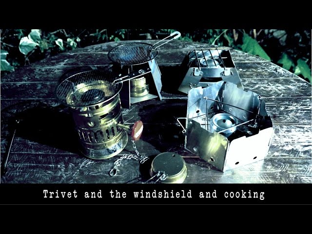 五徳と風防と料理と Outdoor cooking　Trivet 　windshield