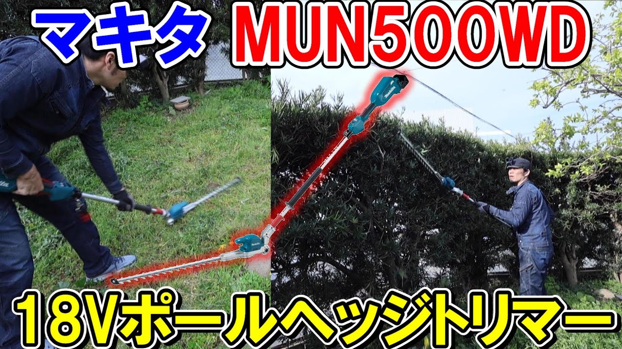 マキタ18VポールヘッジトリマーMUN500WDで垣根と下草刈り　パワーと長さで作業も一瞬