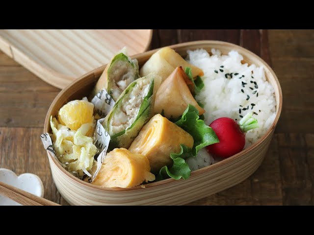 【お弁当作り】簡単3品おかずの春巻き弁当bento＃582
