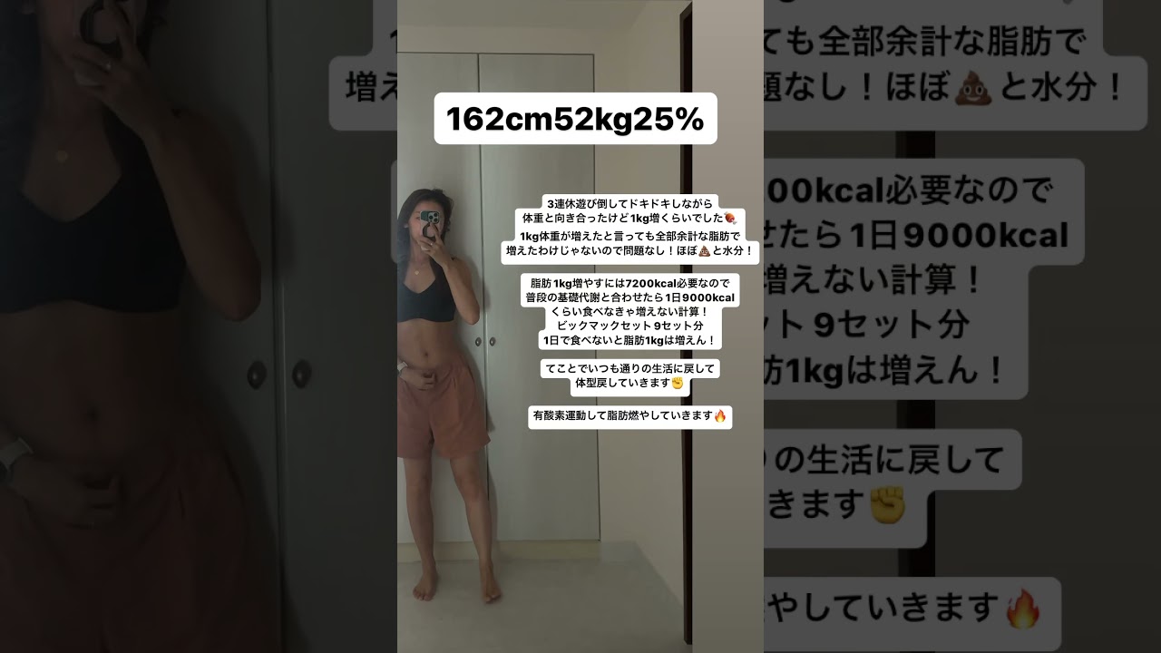 脂肪を1kg増やすには7200kcal必要！　#shorts
