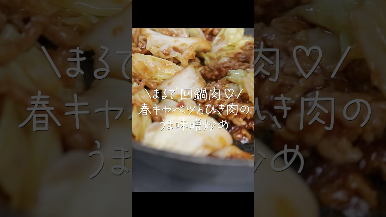 【簡単＆時短】さっと炒めるだけ！美味しすぎてごはんがたりないっ春キャベツとひき肉の回鍋肉風炒め #shorts #春キャベツ # #時短節約