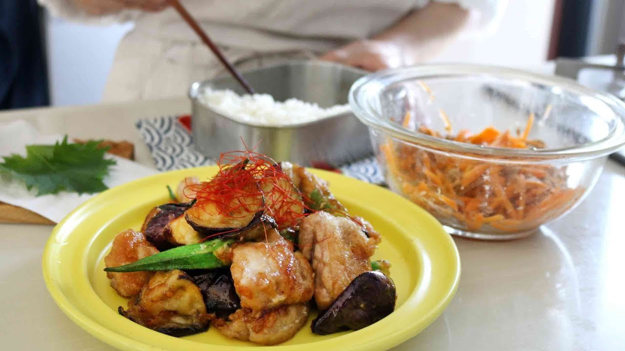 【お弁当作り】ご飯がいくらあっても足りない！ナスたっぷり夏野菜炒め弁当bento＃901