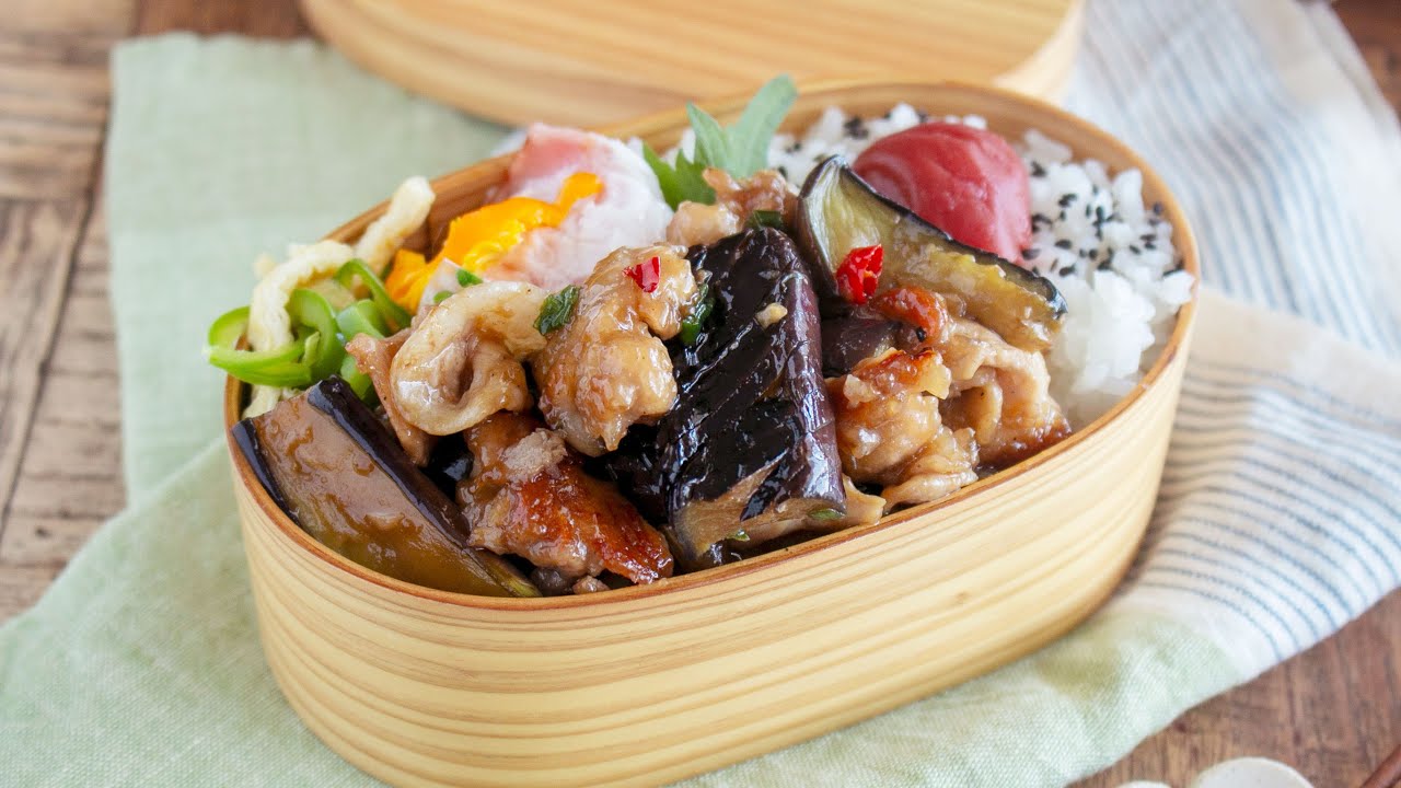 【ご飯が秒速で消える】とろとろ茄子と豚こま肉のやみつきガーリック炒め弁当#1049 #bento  #ideas #Japanese