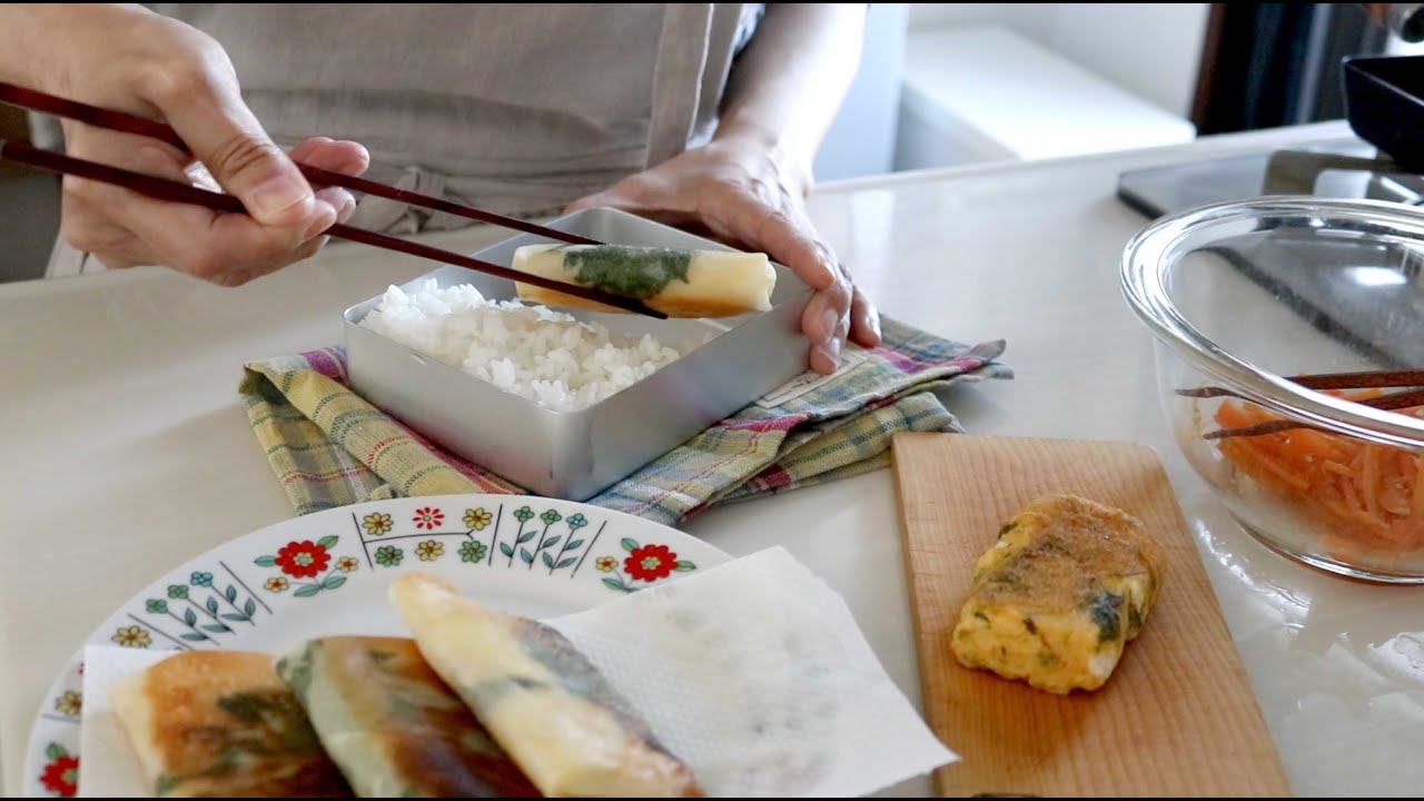 【お弁当作り】プリッとサクっと！エビはんぺん焼き春巻き弁当bento＃758