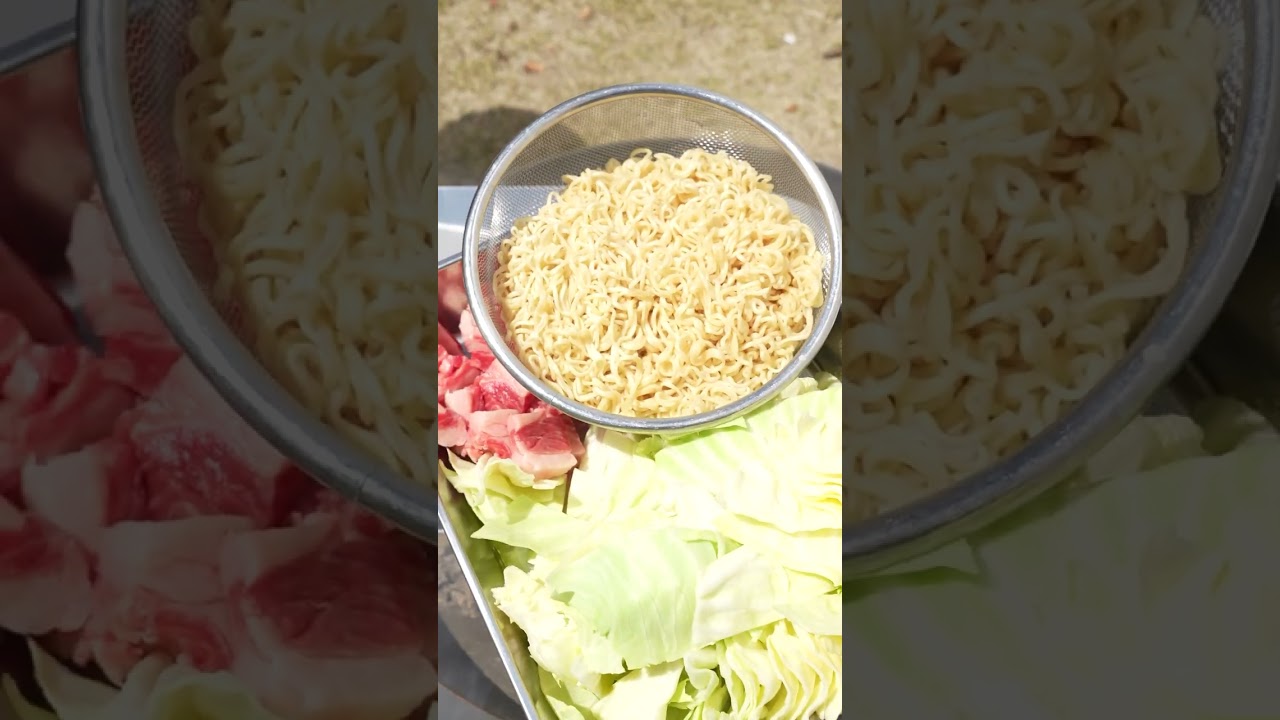 ペヤングのスコップ焼きがうますぎる！　#bbq