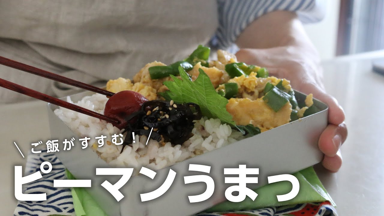 【お弁当作り】ピーマン大量消費にどうぞ！ピーマンチャンプル弁当bento＃709