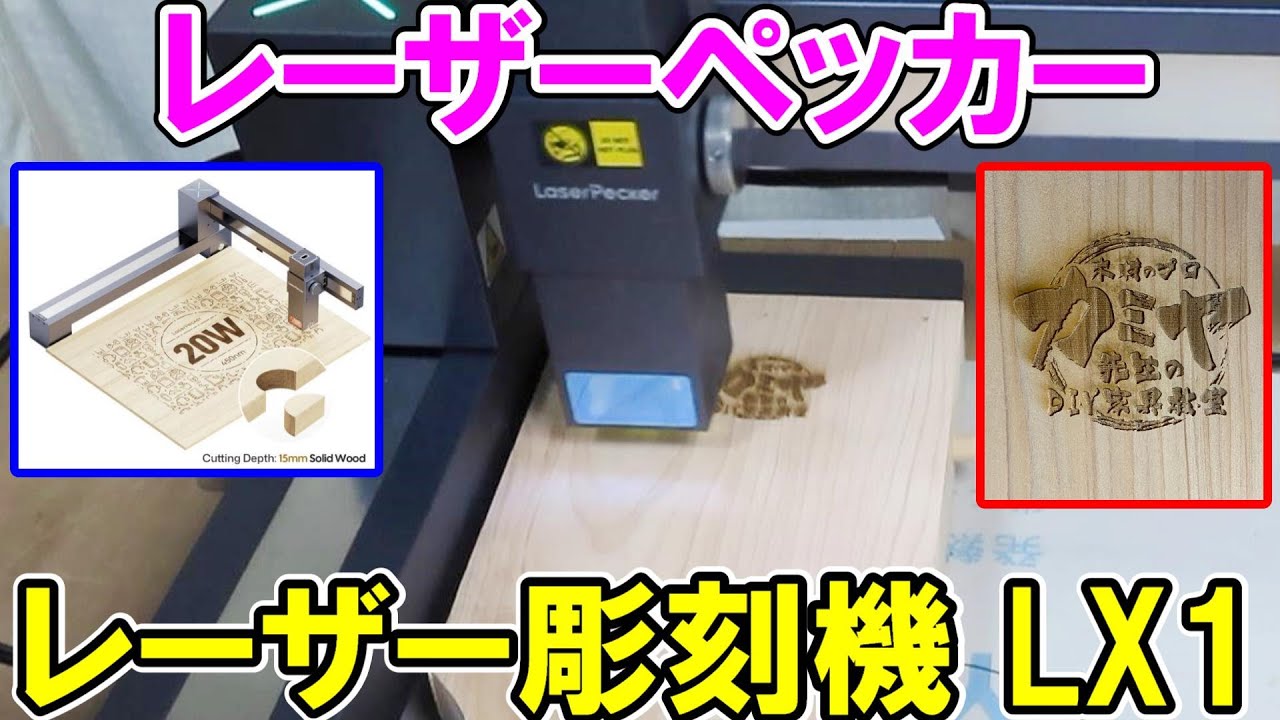 【焼印】Laser Peckerのレーザー彫刻機LX1はハイパワーで加工サイズ最大級だが畳めて軽量コンパクト
