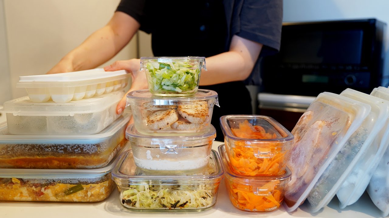 【1週間分の作り置きダイエット】フードプロセッサーで効率よく10品作る日。これだけやれば先5日献立考えなくてOK！