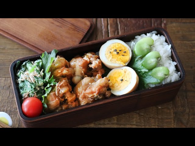 【お弁当作り】簡単3品おかずの鶏のさっぱり煮弁当bento＃580【圧力鍋で簡単】