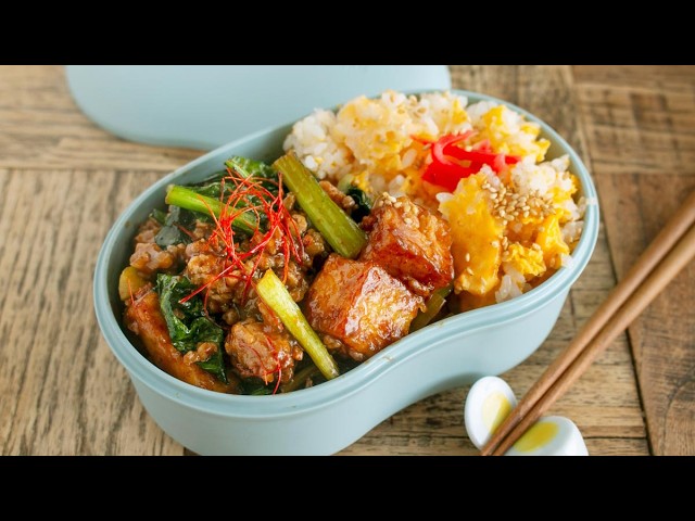 こんな使い方あるよ！小松菜と厚揚げで麻婆炒め弁当 #プチッと麻婆豆腐 #お弁当 #簡単