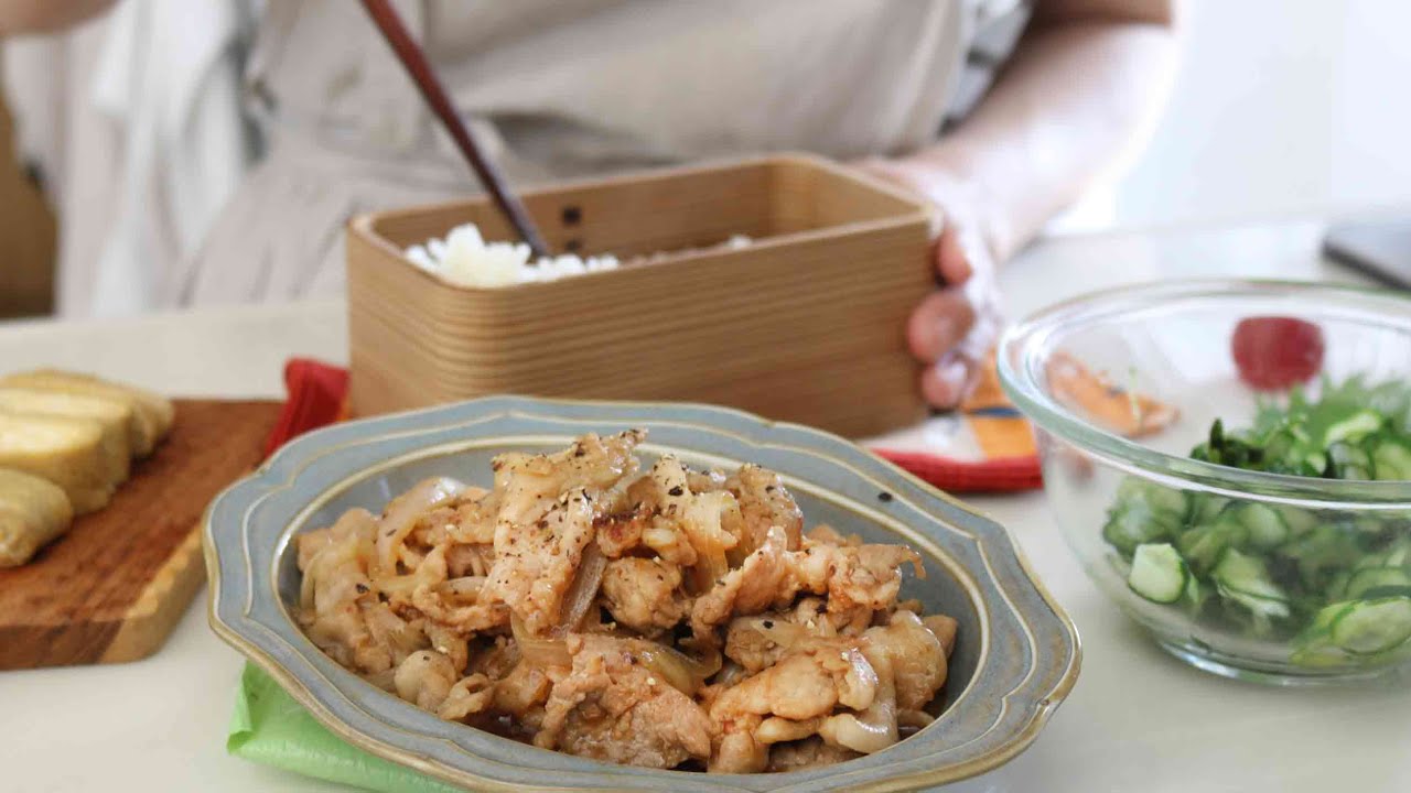【お弁当作り】箸が止まらない我が家の絶品ダレ！ペッパー豚こま焼肉弁当bento＃903