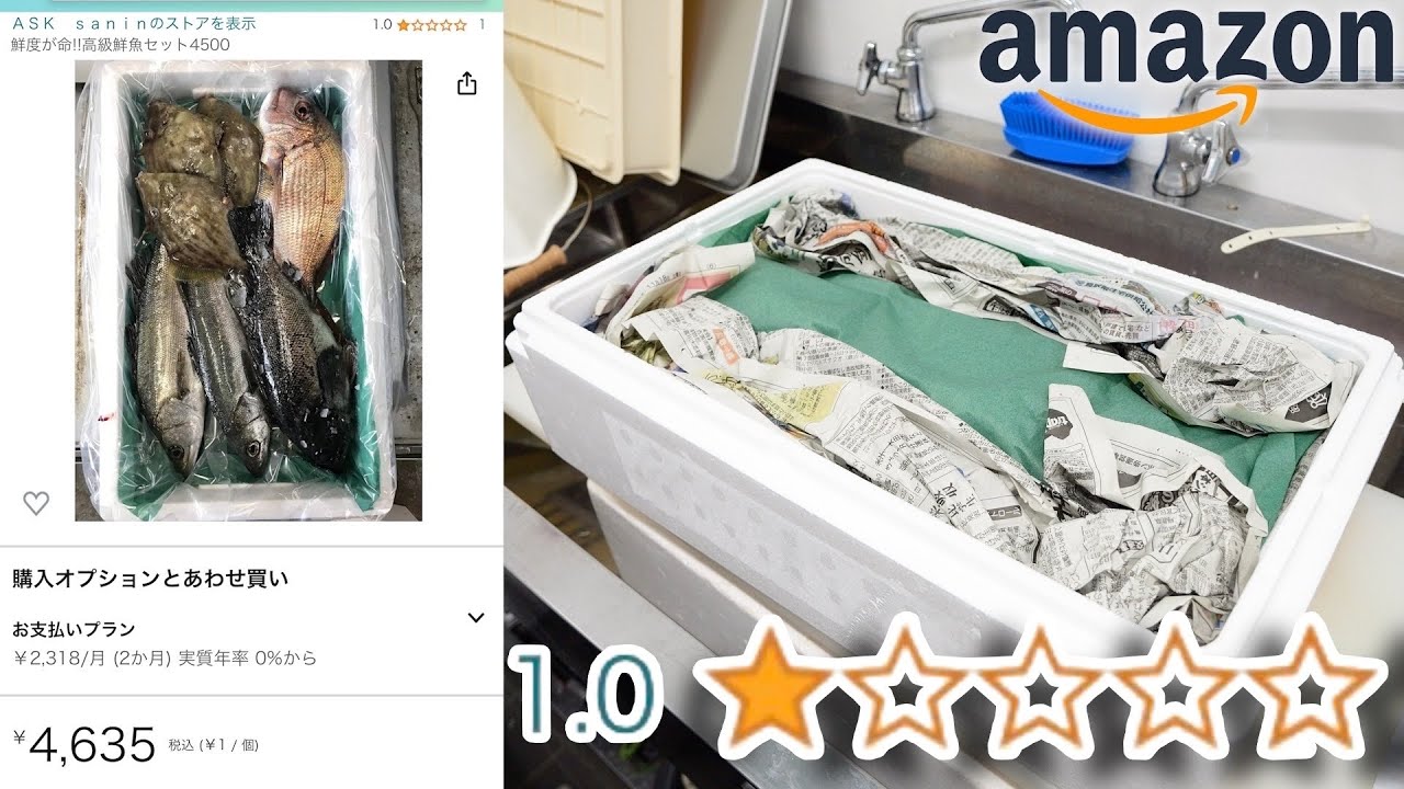 Amazonの評価の低い海鮮BOX買ってみたら、見た事ない魚がはいってた！！