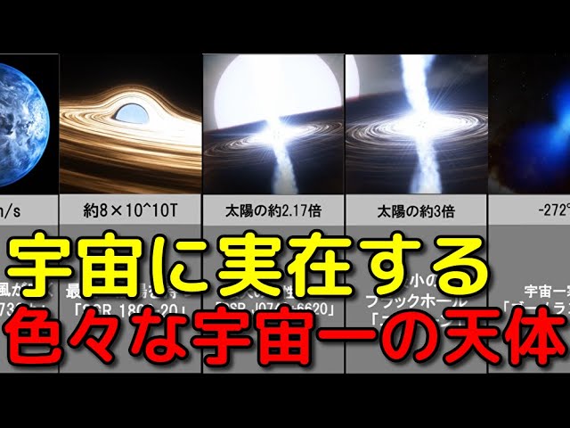 宇宙に実在する「最も○○な天体」まとめ【第２弾】
