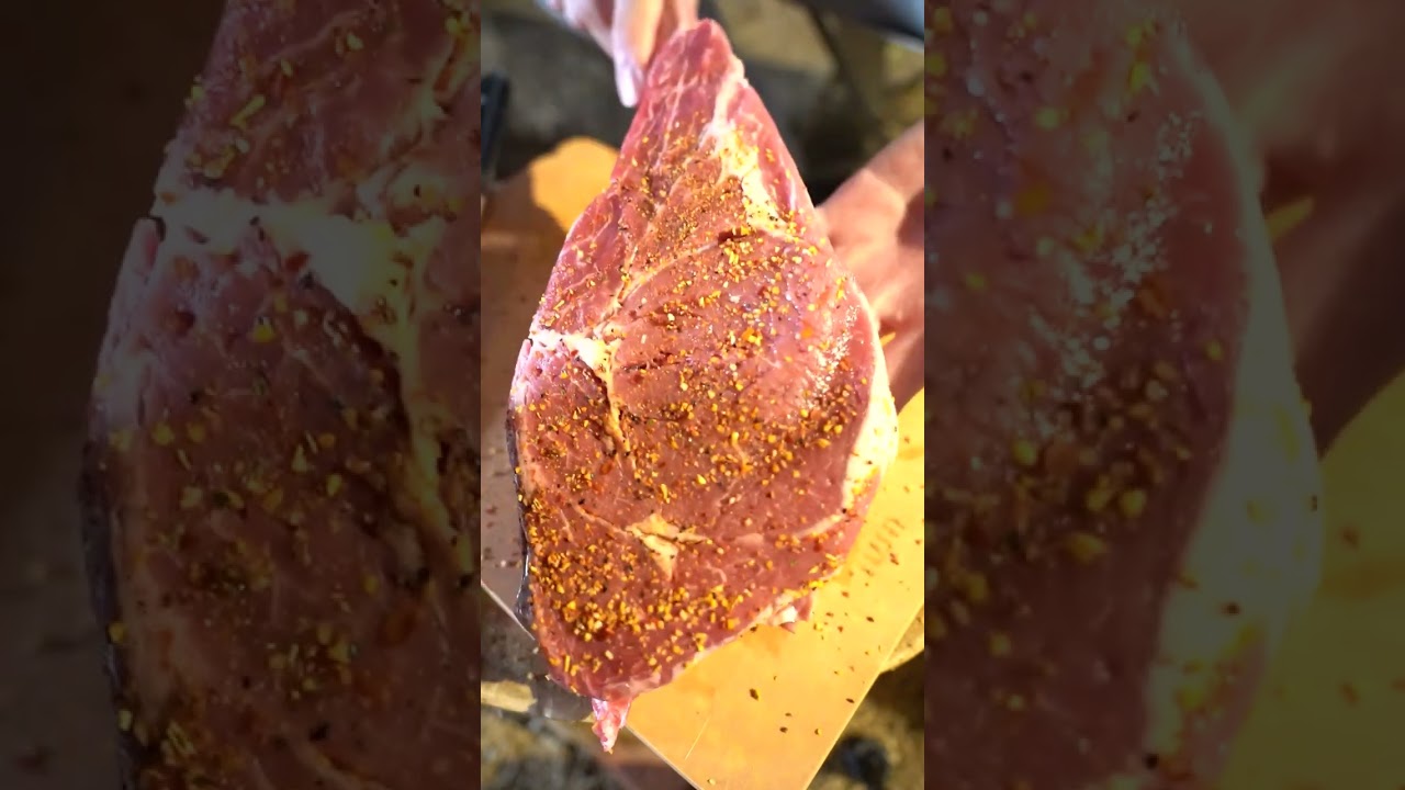 【七輪】巨大トマホークの炭火焼きがうますぎる！#asmr #bbq #recipe