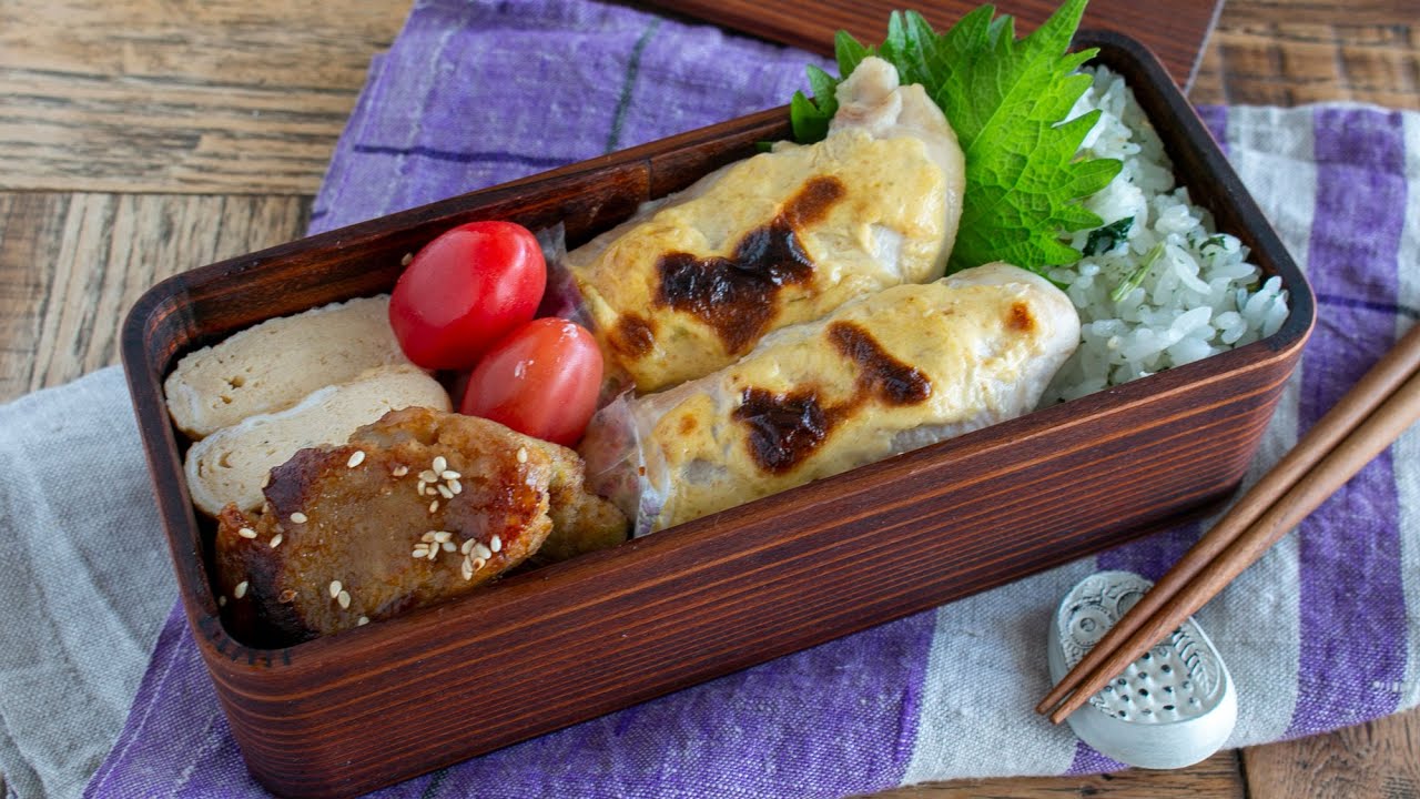 【節約弁当】体に優しい簡単・ヘルシーなささみの梅わさびマヨソース焼き弁当bento#1008