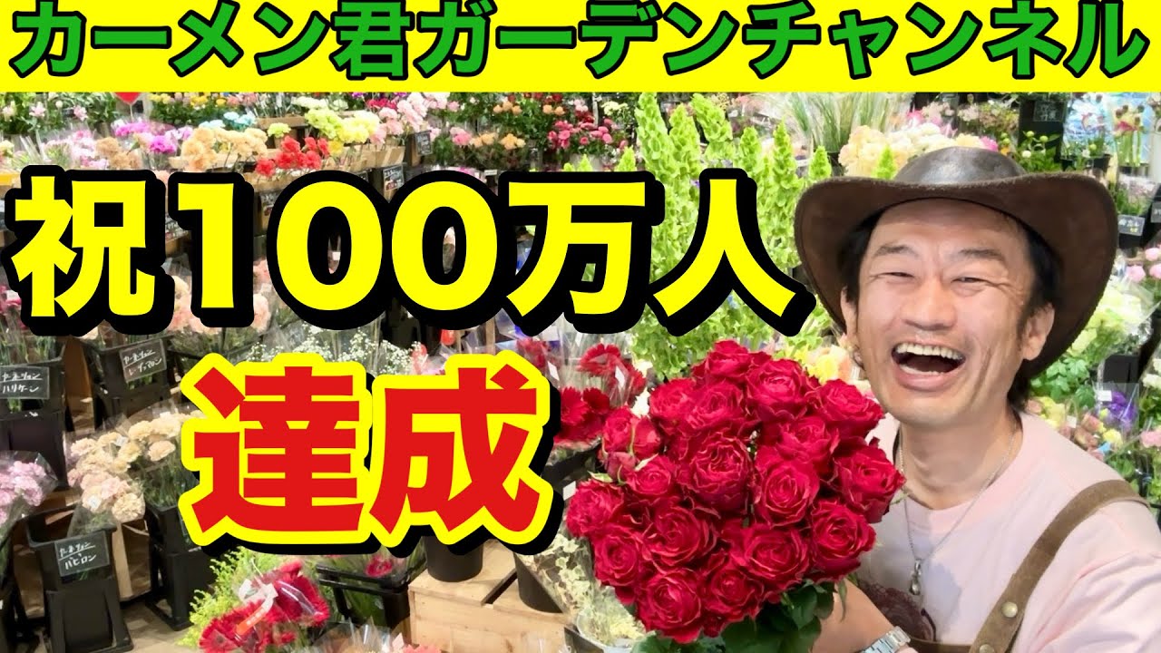 【信じられない】登録者数が念願の100万人を突破しました　　　　【カーメン君】【園芸】【ガーデニング】【初心者】