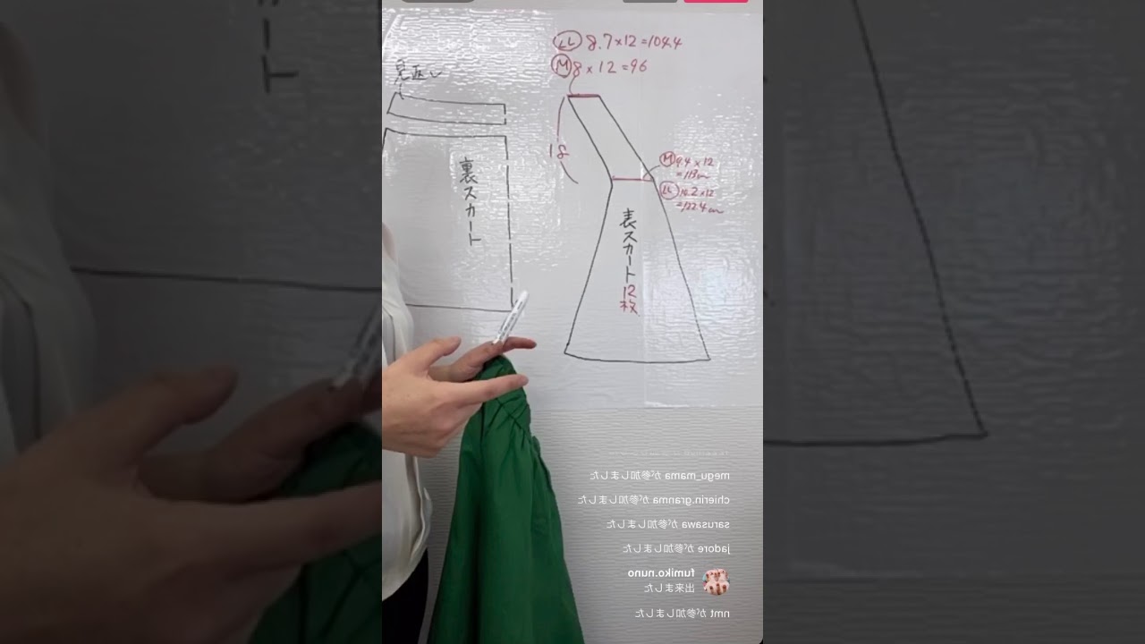 2020年6月20日　コットンフレンドソーイングvol.4　12枚はぎのスカートサイズ調節について