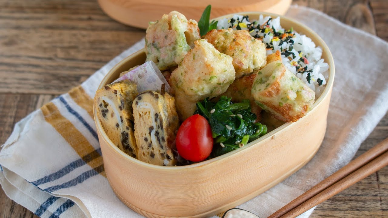 【節約弁当】これでマンネリ解消！想像以上に美味しい♡鶏むね肉とちくわの紅生姜磯辺揚げ弁当bento#1029