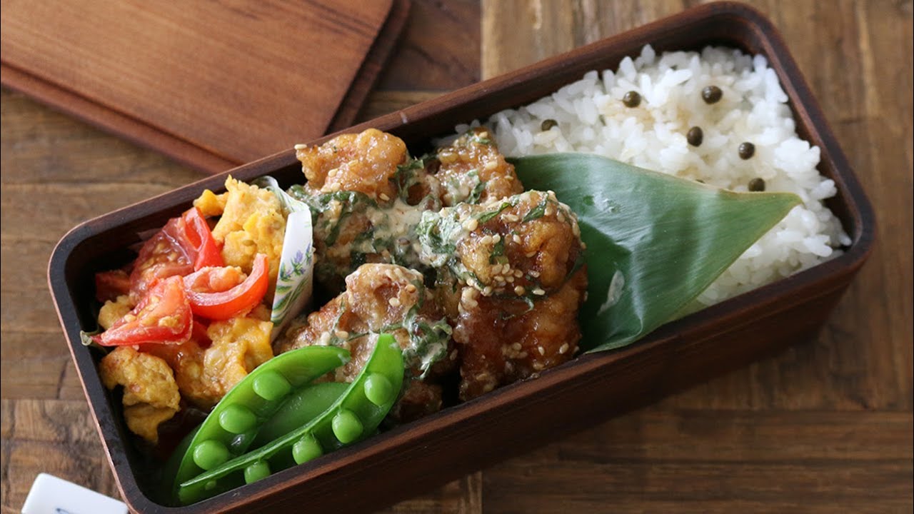 【お弁当作り】さっぱりやみつきの味！おかず鶏のマヨポンしそ弁当bento＃600