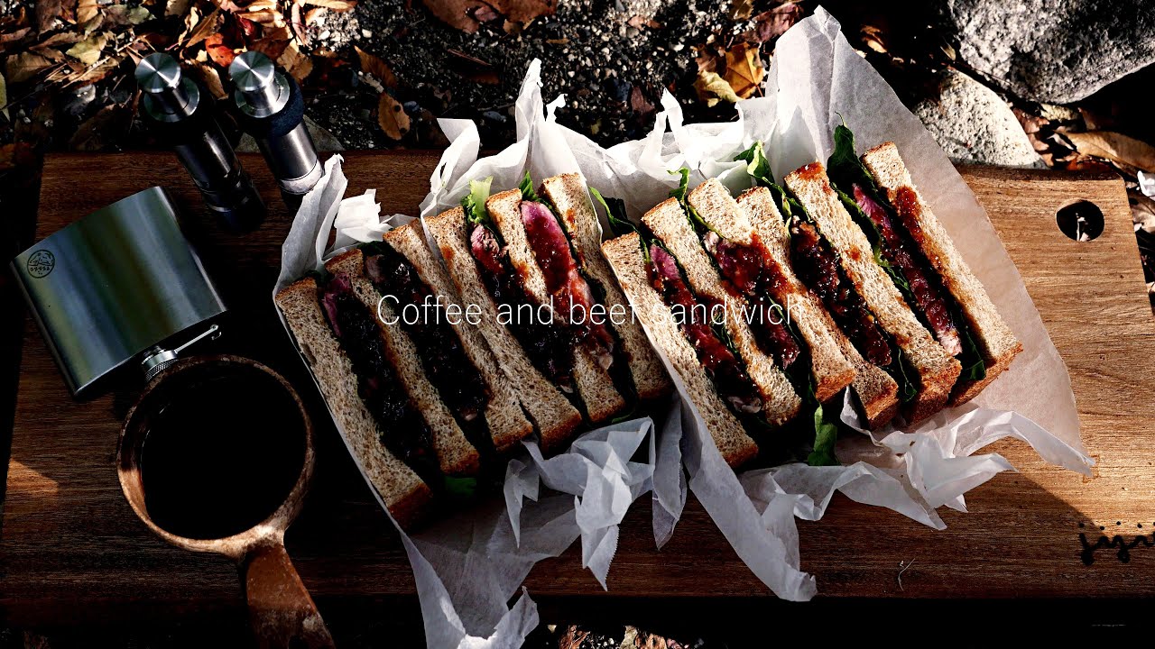 【焚き火料理】ビーフサンドイッチと味噌煮込みうどん