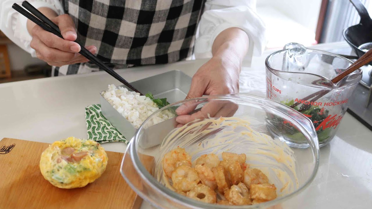 【お弁当作り】節約のつもりが美味しすぎた！ちくわエビマヨ弁当bento＃791