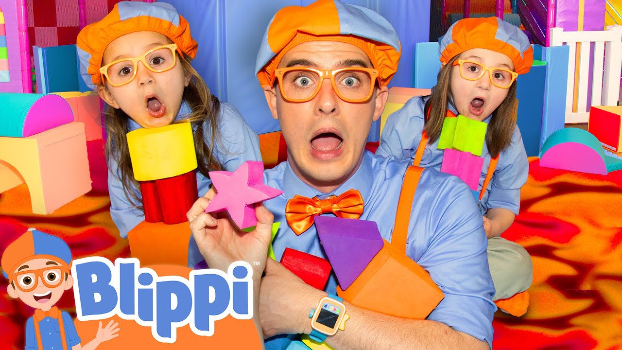 Blippi Plays Floor is Lava with Shapes at the Indoor Playground! 🔥Can Layla and Myka Spot Them All?